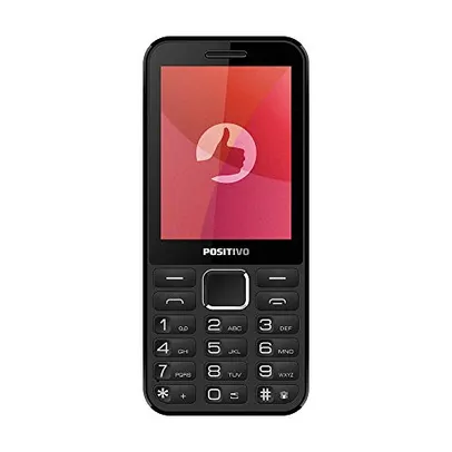 Celular Positivo P28, Tela 2.8'', 24MB RAM e 32MB Armazenamento, 2G, Bluetooth, Dual SIM - Preto