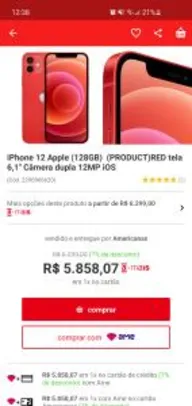 Iphone 12 128GB | R$5.838