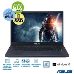 Notebook Gamer Asus, Intel® Core™ i5 9300H, 16GB, 256GB SSD, 15,6" Full HD 120Hz NVIDIA® GTX 1650