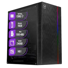 PC GAMER MANCER, Processador Intel Core I7, RX 550 4GB, 16GB DE RAM, SSD 240GB