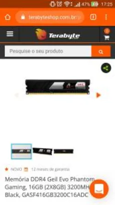 Saindo por R$ 399: Memória DDR4 Geil Evo Phantom Gaming, 16GB (2X8GB) 3200MHz, | Pelando