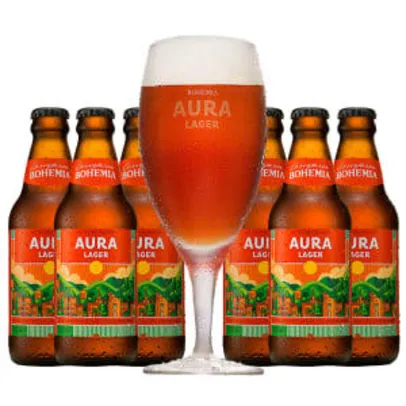 Comprando 6 Cervejas Bohemia Aura Lager 300ml GANHE a Taça Aura Lager 300ml - R$41