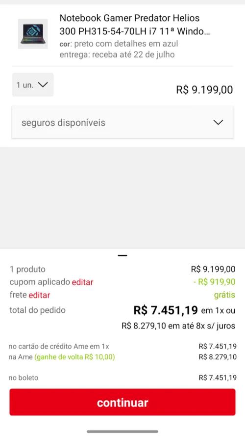 Imagem na descrição da promoção