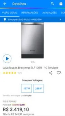 Lava-louças Brastemp BLF10BR - 10 Serviços | R$ 3419