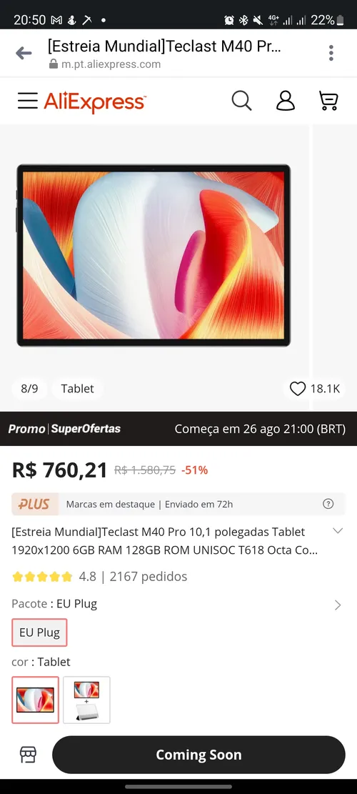 Imagem na descrição da promoção