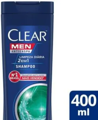 [PRIME] Shampoo Anticaspa Clear Men Limpeza Diária 2 em 1 400 Ml, Clear, 400 ML R$18
