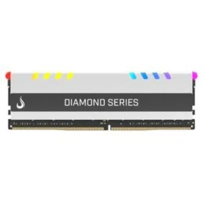 Memória Rise Mode Diamond RGB 8GB, 3000MHz, DDR4, CL17, Branco R$ 225