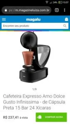Cafeteira Expresso Arno Dolce Gusto Infinissima  + 50 cápsulas - R$237