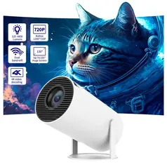 [Taxa inclusa] Mini Projetor HY300 para Home Theater, Camping e Escritório, Android 11, 1080P, WiFi, 5G, 200Ansi, Bluetooth, 1280x720P