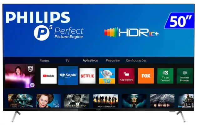 TV 50 Polegadas Philips Led Smart 4k Usb Hdmi | R$2124