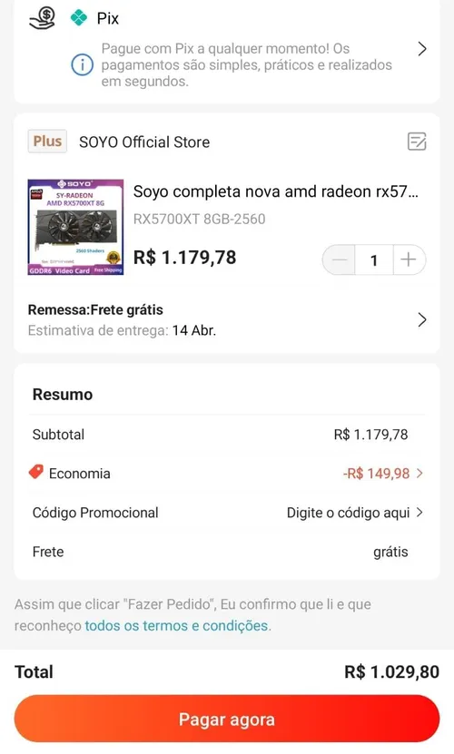 Imagem na descrição da promoção