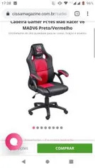 Cadeira Gamer PcYes Mad Racer V6 MADV6 Preto/Vermelho R$ 398