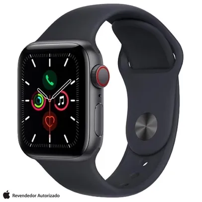 Apple Watch SE (GPS + Cellular, 40mm) Caixa de Alumínio Cinza-Espacial Pulseira Meia-Noite