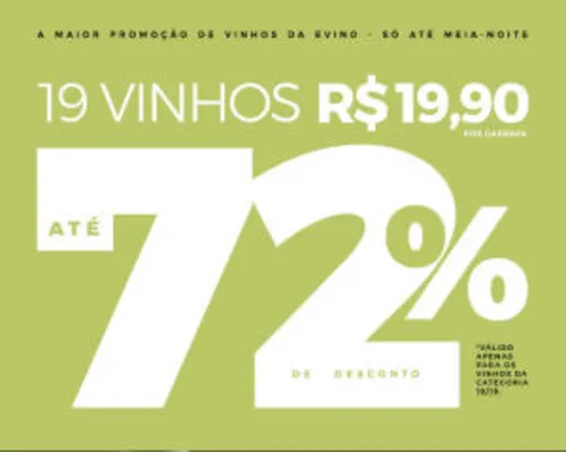 Saindo por R$ 20: Seleção de 19 vinhos na Evino por R$19,90 cada | Pelando