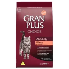 Ração Gran Plus Choice Frango e Carne e Arroz Gatos adultos 10,1kg