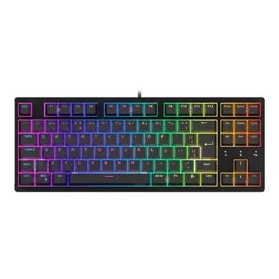 Teclado Mecânico Gamer Husky Sled, TKL, Preto, ABNT2, RGB, Switch Gateron G Pro Red pré-lubrificados, - HTG500PTVR