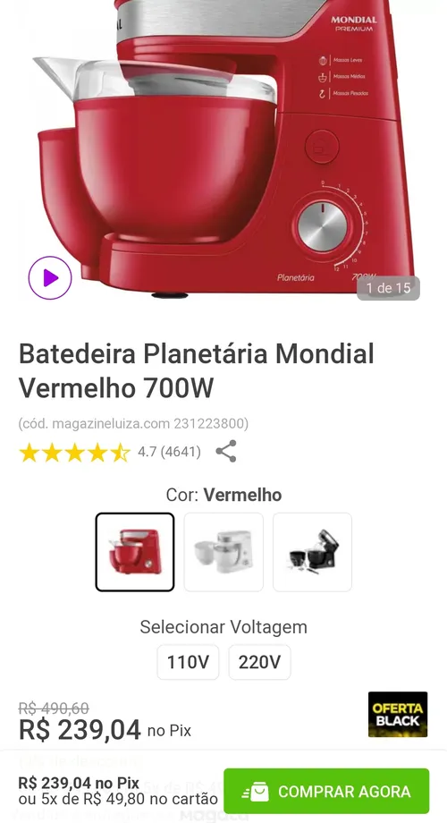 Imagem na descrição da promoção