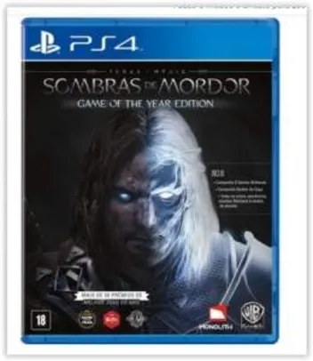 [KaBuM!] Game Terra Média: Sombras de Mordor Game Of The Year PS4 por R$ 97