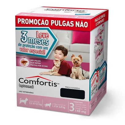 Combo Comfortis Antipulgas Cães E Gatos 140mg C/3 Unidades