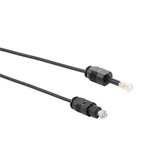 Docooler Toslink Cabo de Fibra Óptica Quadrado para Interface Redonda 3.5mm (Preto)