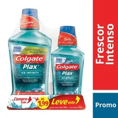 Antisséptico Bucal Plax Ice Infinity Colgate 500ml + 250ml | R$ 8