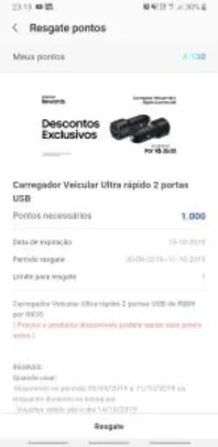 Carregador Veicular Ultra Rápido 2 portas USB R$35