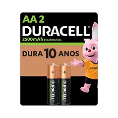 [PRIME] Pilha Recarregável AA Pequena DURACELL com 2 unidades