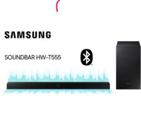 Soundbar Samsung HW-T555, com 2.1 canais, potência de 320W | R$1054