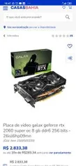 Placa de video galax geforce rtx 2060 super oc 8 gb R$2833