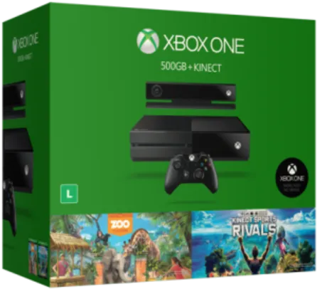 Console Xbox One 500GB + Kinect + 2 jogos - R$1.709,10