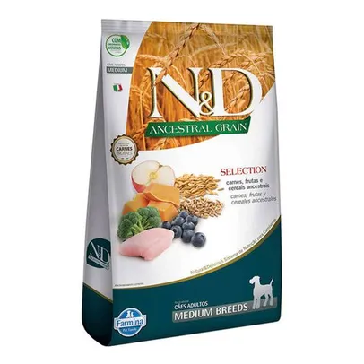 Ração N&D Ancestral Selection Cães Adultos Porte Médio Carne 15kg