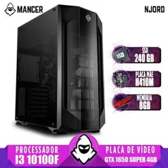 PC Gamer Mancer, Intel I3 10100F, H410M, GTX 1650 Super 4GB, 8GB DDR4, SSD 240GB, 400W | R$3520