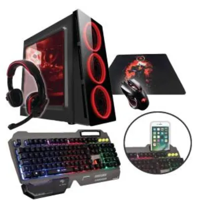 PC G-FIRE AMD A8 9600 8GB 1TB Radeon R7 2GB integrada Computador Gamer GKM HTG-236