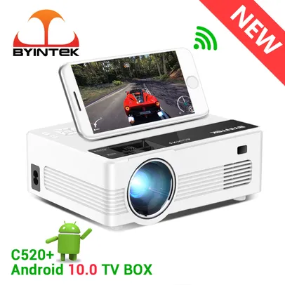 Mini projetor BYINTEK C520 até 150" 480p 140 ANSI lumens | R$419