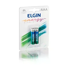 [Super R$ 3,17] Pilha Aaa 1,5v Elgin Alcalina Blister 2 Peças