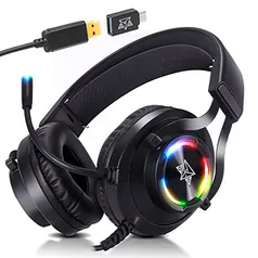 Headset gamer fone de ouvido usb com microfone Adamantiun Hiperion V2 pc computador ps4 ps5 ps3 