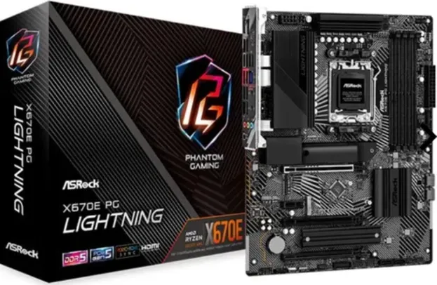 Placa Mae ASRock X670E PG Lightning, DDR5, Socket AM5, ATX, Chipset AMD X670E