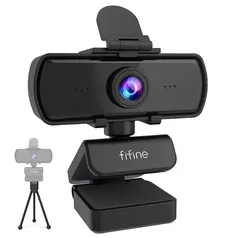 Webcam Fifine 1440p USB HD com Microfone, Tripé 