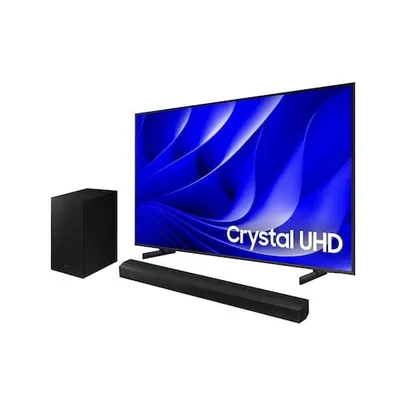 Smart Big TV 75 Crystal UHD 4K 75DU8000 2024 + Soundbar HW-B550/ZD