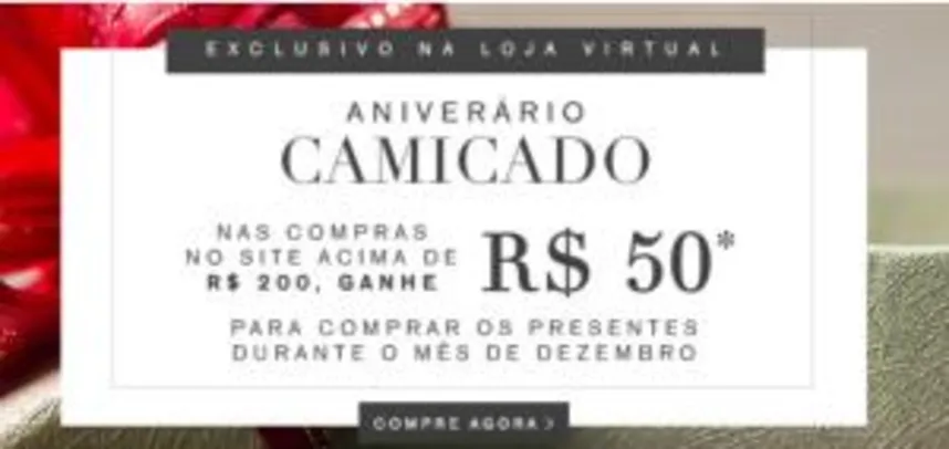 Gift de 50 reais na Camicado