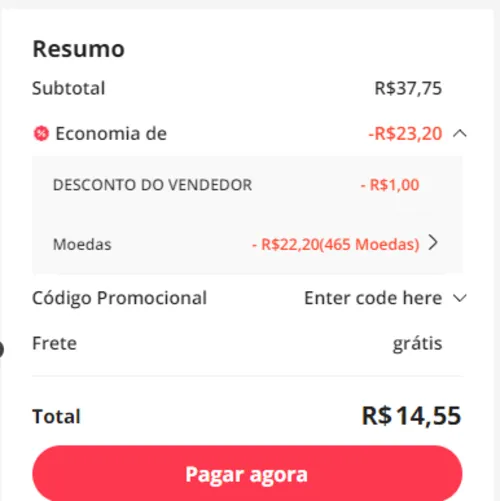 Imagem na descrição da promoção