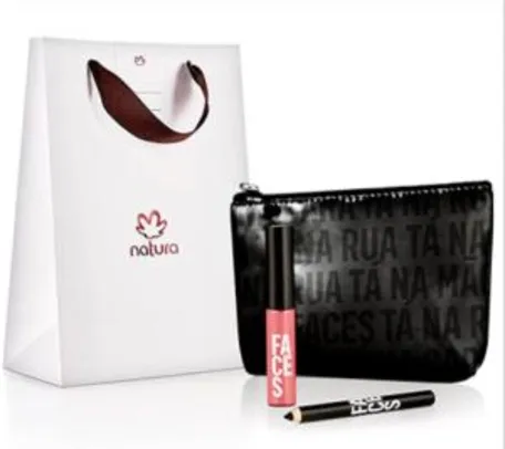 Kit básico presente Natura - Batom+Lápis+Necessárie - R$ 39