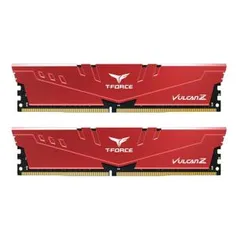 MEMORIA TEAM GROUP T-FORCE VULCAN Z 16GB (2X8) DDR4 2666MHZ VERMELHA, TLZRD416G2666HC18HDC01