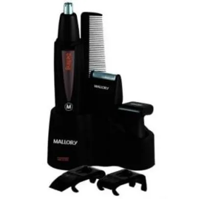 [Ricardo Eletro] Kit Aparador de Pelos e Barba Seco & Molhado - Com 8 Acessórios para Aparar Pelos, Nariz, Barba e Costeleta - Mallory por R$ 60