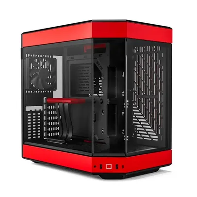 Gabinete Gamer Hyte Y60, Mid-Tower de Câmara Dupla, ATX, Vidro temperado, 3x Fans, Preto e Vermelho - CS-HYTE-Y60-BR