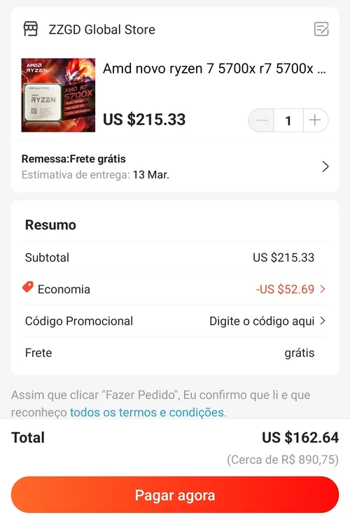 Imagem na descrição da promoção