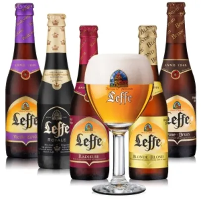 Leve 6 Cervejas Leffe Blonde/Radieuse/Royale/Brown 330ml por R$ 42