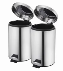 Kit com 2 Unidades Lixeira 3 Litros Inox Just Home Collection