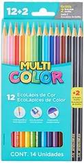 Lápis de Cor Faber-Castell - Ecolapis cor 12 cores + 2 lápis grafite, 14 unidades