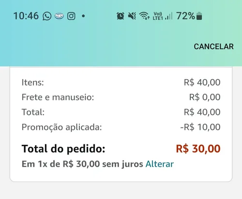 Imagem na descrição da promoção